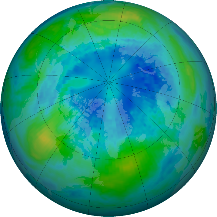Arctic ozone map for 12 October 2002